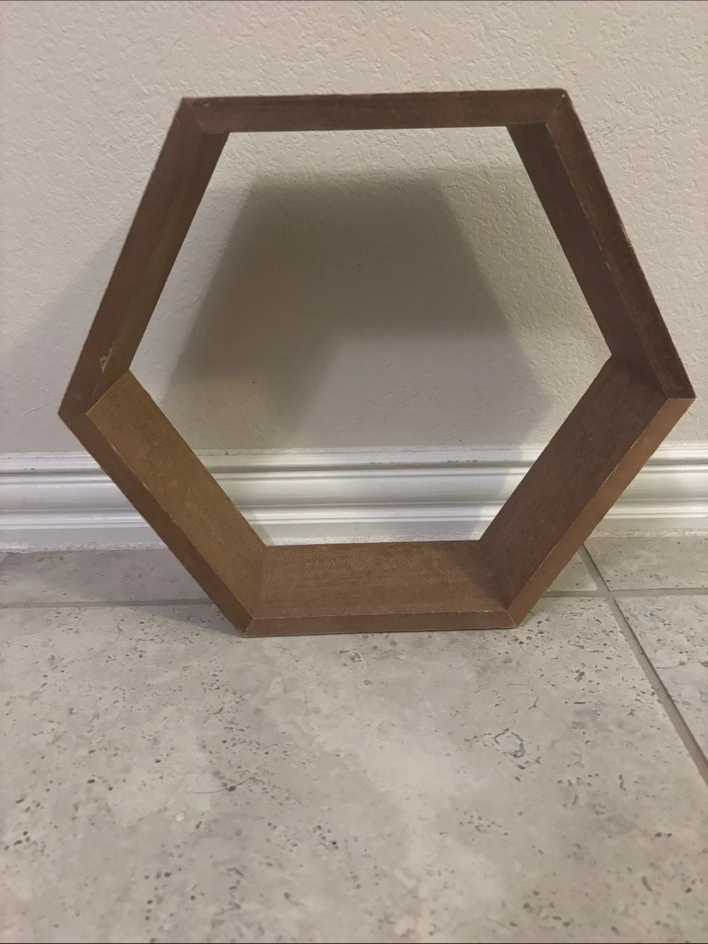 Brown Hexagon Wall Shelf - Home Wall Decor